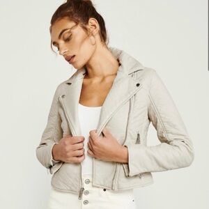 Abercrombie Women's Cream Moto Jacket